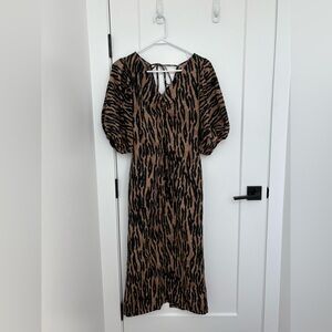 H&M Animal Print Midi Dress